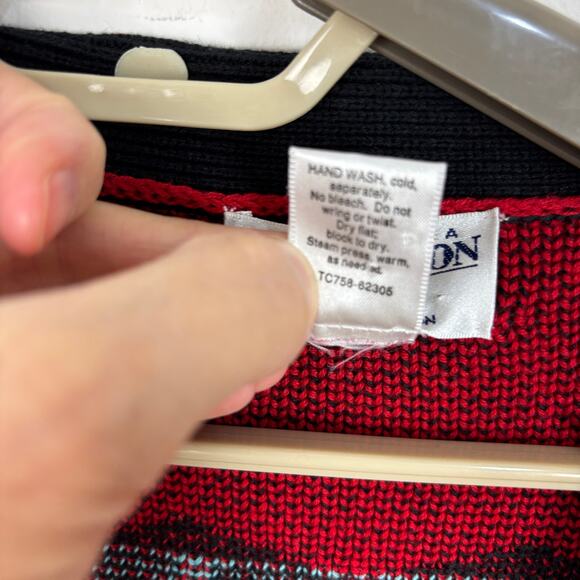 Pendleton Vintage Sweater Jacket Full Zip Small 100% Cotton Southwest turquoise - Picture 10 of 10